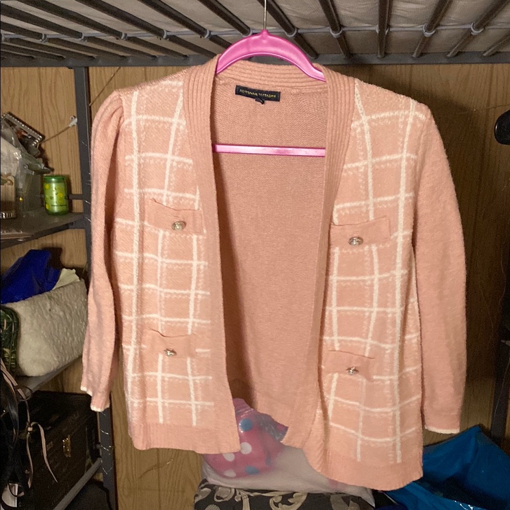Adrienne Vittadini Pink Cardigan Sweater